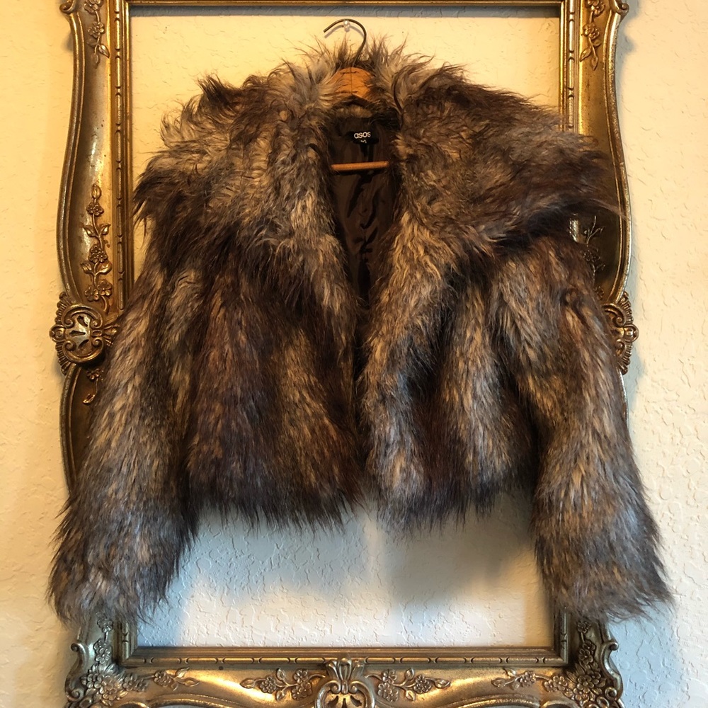 ASOS Cropped Faux Fur Coat